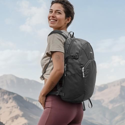 G4Free 25L Lightweight Hiking Backpack for Men Women - color: Black
