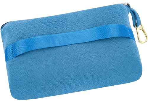 BlueHills Premium Soft Lightweight Travel Blanket Pillow Compact Teal Blue - color: L03-teal