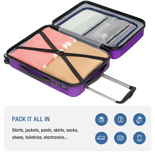 Carry On Luggage 22x14x9 Airline Approved,Hardshell Suitcase,20 Inch,Purple - color: Purple