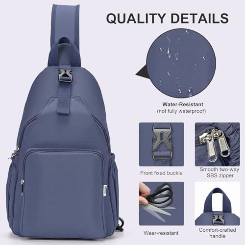 AOTIAN Crossbody Sling Backpack Sling Bag Travel Hiking Chest Bag Daypack - color: Blue Grey
