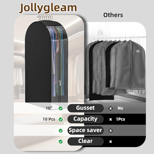 Black Garment Bags for Hanging Clothes, 4-Pack, 32" - color: Black, size: 32 inch