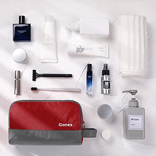 Gonex Travel Toiletry Bag for Men, Water Resistant Dopp Kit for Toiletries - color: Red