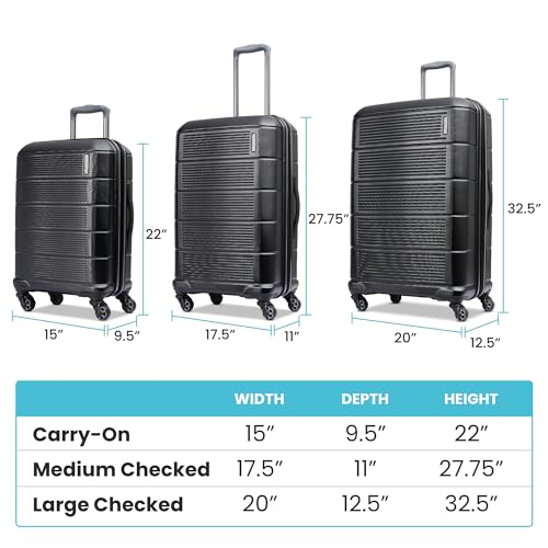 American Tourister Stratum 2.0 Expandable Hardside Luggage with Spinner Wheels, Jet Black, Carry-on - color: Jet Black, size: 20-Inch Carry-On