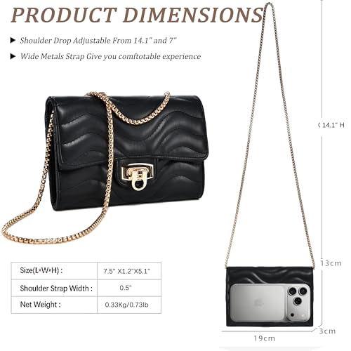 Small Crossbody Bag Sling Bag, Phone Holder for Women - color: W Black