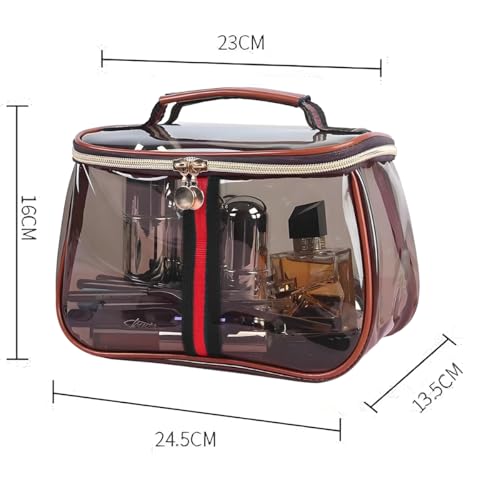 New Retro Vintage Vanity Bag, Clear Makeup Organizer with Handle