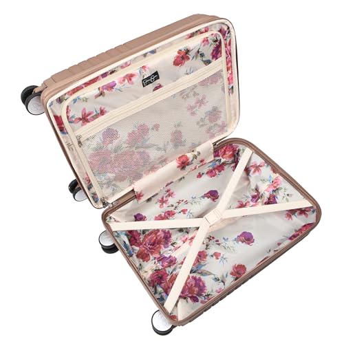 Jessica Simpson Countryside 21" Expandable 8-Wheel Spinner Carry On Luggage Suitcase, Mocha Mousse - color: Mocha Mousse, size: Carry-On