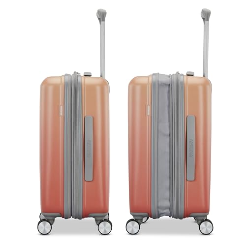 American Tourister Moonlight II Hardside Expandable Luggage with Spinner Wheels, Ombre Peach, Large Checked Suitcase 28-Inch - color: Ombre Peach, size: Checked 28-Inch