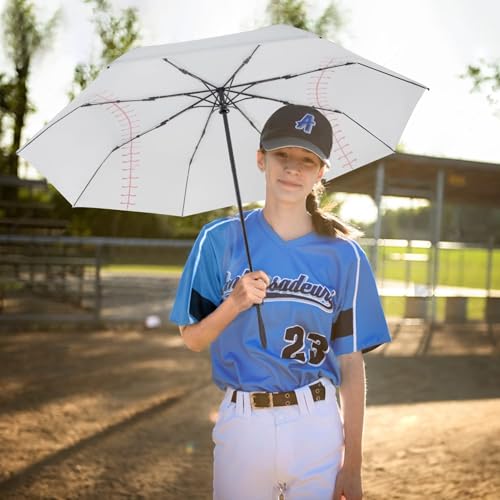 Baseball Umbrella Compact, Automatic Windproof Travel Sports Umbrella - color: 01. 46inch