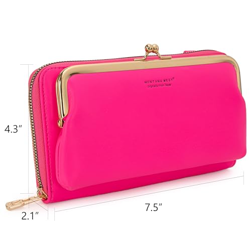 Montana West Crossbody Cell Phone Purse for Women RFID Blocking Cellphone Wallet - color: Wallet Light Pink