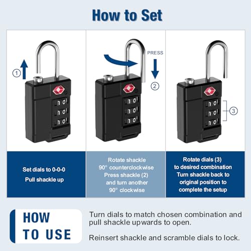 TSA Approved Cable Luggage Locks Plastic 4PCS - size: Plastic 4PCS