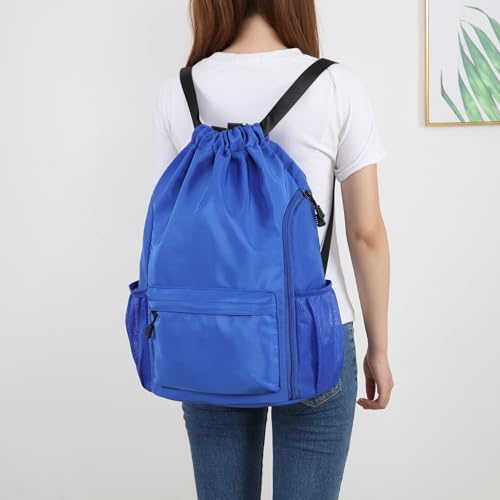 Valleycomfy Waterproof Drawstring Gym Backpack Bag for Men & Women Blue - color: A-blue