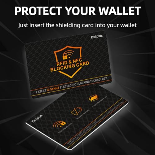 5 Pack RFID Blocking Card – One Card Protects Entire Wallet & Purse, NFC Contactless Bank Debit Credit Card Protector, Latest 13.56MHZ Electronic Blocking Technology – Slim Design for Men & Women