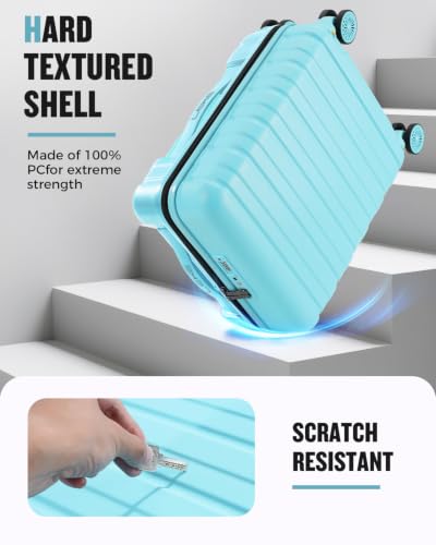 Lekesrping 16 Inch Underseat Carry On Luggage for Women, Light Blue - color: light blue, size: 16 Inch