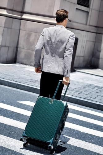 HotWay Zipperless Suitcase with Aluminum Frame, 3-Piece Luggage Set, Green - color: Green, size: 3 Piece Set (20/24/28)