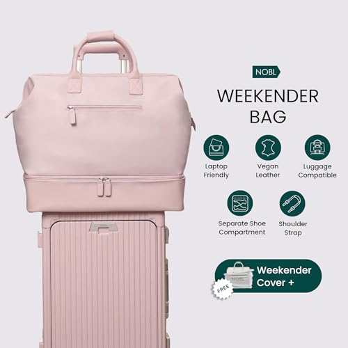 Nobl Travel Weekender Bag for Women & Men, Large Carry-On Duffel, Blush - color: Blush