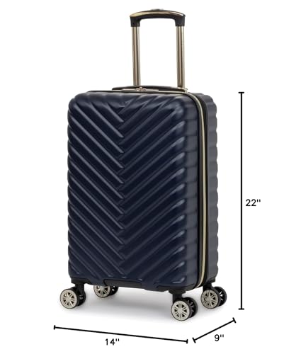 Kenneth Cole REACTION Madison Square Lightweight Hardside Chevron Expandable Spinner Luggage, Navy, 20-Inch Carry On - color: Navy, size: 20-Inch Carry On