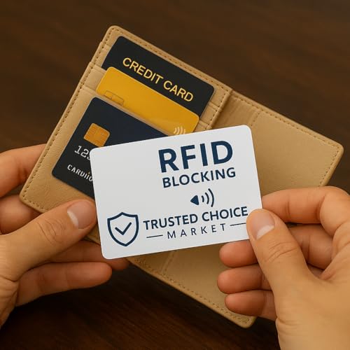 RFID Blocking Cards 6-Pack – NFC Contactless Protection for Credit, Debit, ID, ATM Cards & Passport – Slim Anti-Theft Card Blocker for Wallet & Purse (Grey)