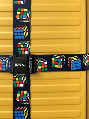 Teeoff 2 Pack Elastic Luggage Straps Suitcase Belts Travel Bag Accessories Adjustable 220CM (Magic Cube) - color: Magic Cube