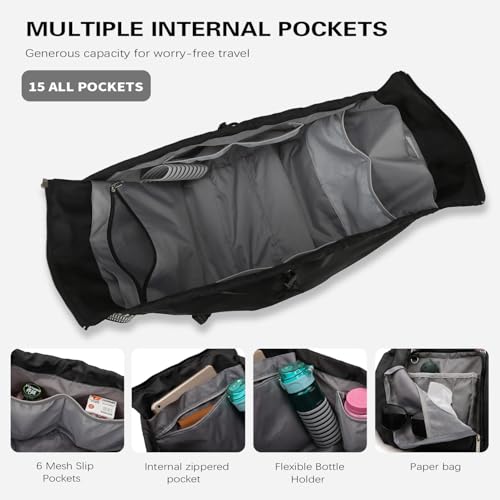 Everyday Convertible Backpack Tote Diaper Bag, 15 Pockets - color: Black