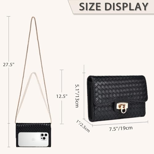 Small Crossbody Bag Sling Bag, Phone Holder for Women - color: K Black