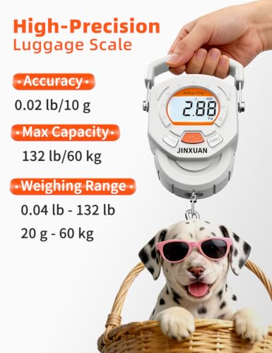 Fishing Scale 132lb/60kg Luggage Scale Digital Fish Scale with Backlit LCD Display, Fish Weight Scale Luggage Weight Scale Hanging Scale with 4 Units USB Cord, Fishing Accessories Fishing Gift - style: USB Rechargeable
