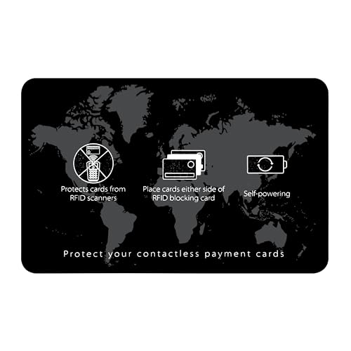 SaiTech IT 5 Pack RFID Blocking Card for Credit Debit ID Card, WM Black - color: Black WM