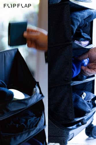 FLIP The Suitcase That Turns Into a Shelf 47L Carry-On Lightweight Polycarbonate Silent Detachable Wheels TSA Lock Front-Open PC Cabin Approved for Business Travel Easy Caster Replacement (Black) - color: Black