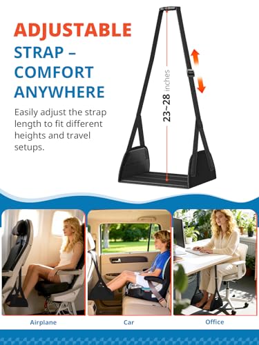 SARISUN Travel Pillow with Strap, Airplane Foot Hammock for Long Flights - size: Travel Pillow & PE Board Foot Hammock