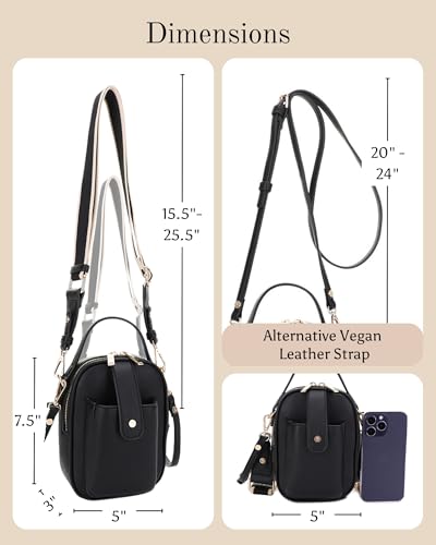 Mali+Lili Gail Vegan Leather Multi Compartment Crossbody Bag - color: Black