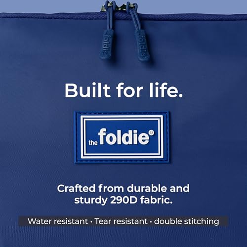 The Foldie Foldable Travel Bag for Women - 40L Weekender Bag with Multiple Pockets - Carry On Expendable Travel Bag - color: Blue