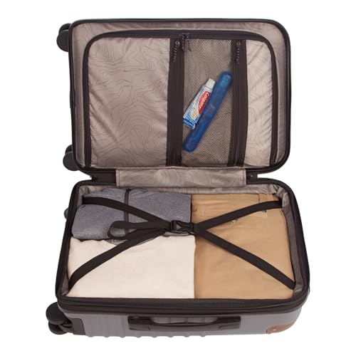 Eddie Bauer Strata Luggage | Hardside | Spinner Wheels | Expandable | Lightweight | Travel Essentials, Cinder, 22" (Carry-On) - color: Cinder, size: 22" (Carry-On)