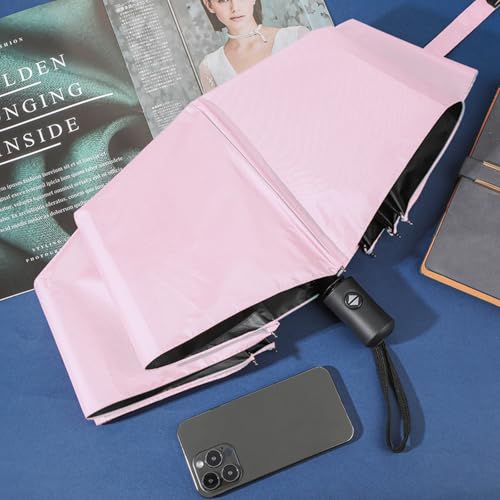 Jexine Windproof Travel Umbrella Compact Small - color: Blue, Beige, Pink
