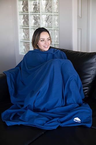 BlueHills Premium Ultra Compact Travel Blanket Pillow Airplane - Navy Blue - color: C001-navy