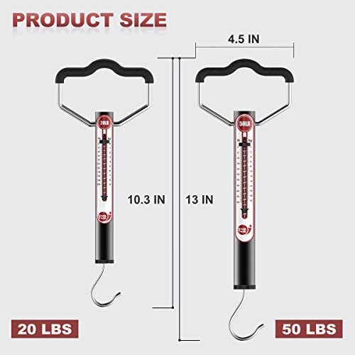 SNAIL TRAIL 20 LB Aluminum Spring Fish Scale with Peak Marker & Zero Reset - color: 20lbs