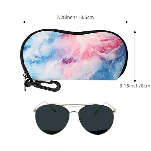MoKo Sunglasses Soft Case Ultra Light Neoprene Zipper Eyeglass Case for Men Women - color: M-dreamy Nebula