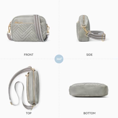 BOSTANTEN Quilted Small Crossbody Bag for Women Vegan Leather Purses - color: G02-grey