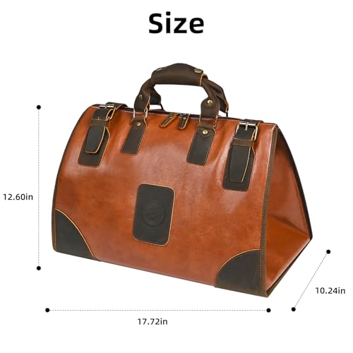 Canvas + Leather Travel Luggage Tote Duffle Gym Suitcase Weekender Overnight Bag For Men Male FB8151 (8151-Coffee) - color: 8151-pu-red Coffee