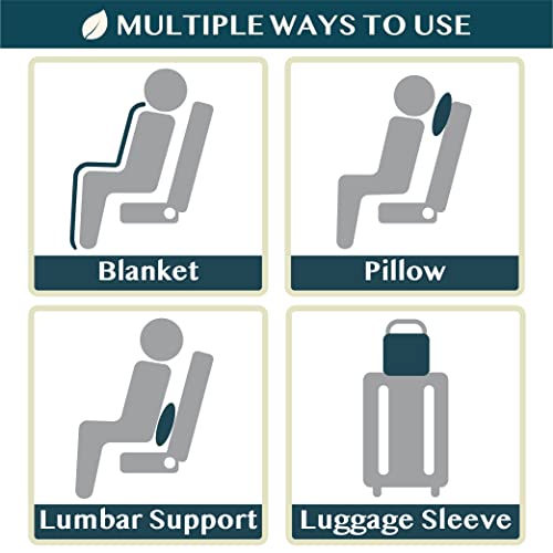 PAVILIA Travel Blanket Pillow, Soft Ribbed Fleece Airplane Blanket, Blue - color: Dusty Blue