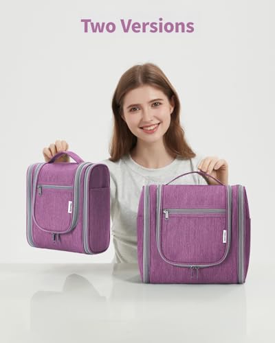 Narwey Hanging Travel Toiletry Bag for Women, Cosmetic Makeup Bag - color: AA-Purple, size: Medium