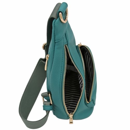 FashionPuzzle Compact Triangle Sling Bag - color: Emerald