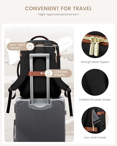 LOVEVOOK Travel Backpack Carry on Flight Approved for Women/Men - color: Slate Green, size: 40L-4PCS