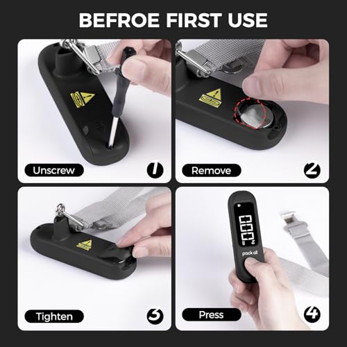pack all Digital Luggage Scale for Travel, 110Lbs Capacity, 0.1Lb Precision - color: Black