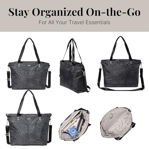 Baggallini Carryall Laptop Tote - color: Midnight Blossom Print