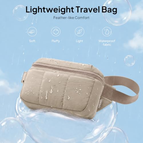 TOPEAST 3.5L Fanny Pack for Women Taupe Waist Pack with Water Bottle Holder - color: Taupe