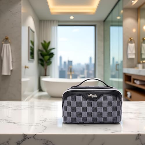 BOYATU Travel Makeup Bag Cosmetic Bags for Women: 3-Piece Makeup Bag Set - color: D-2-Black