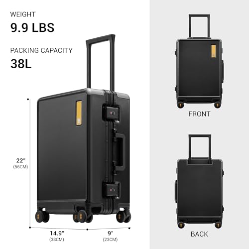 LEVEL8 Zipperless Carry On Suitcase Airline Approved Hard Luggage 20" Black - color: Black, size: Carry-On 20 Inch (With 6PC Organizers)