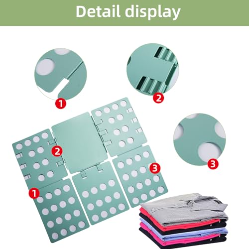 GYE T-Shirt Folding Board, Plastic Clothes Folder for Kids & Adults, Green - color: Green