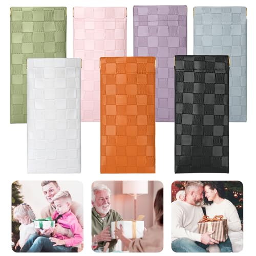 Sightor Sunglasses Case 2 Pcs Soft Eyeglass Cases Checkered Glasses Pouch - color: Black, White