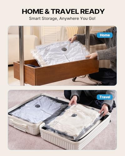 VINTAR 12 Pack Vacuum Seal Bags for Clothing Travel with Wireless Pump - size: 12 Combo+Cordless Pump