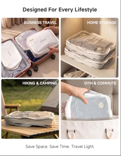 Vacuum Packing Bags for Travel with Pump for Clothes, Large, 3-Pack - size: Large